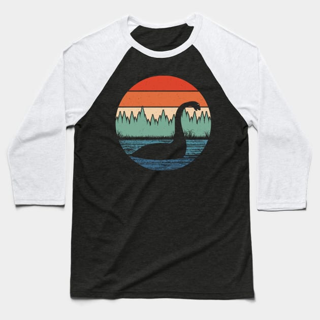 Loch Ness Monster Nessie Baseball T-Shirt by Tesszero